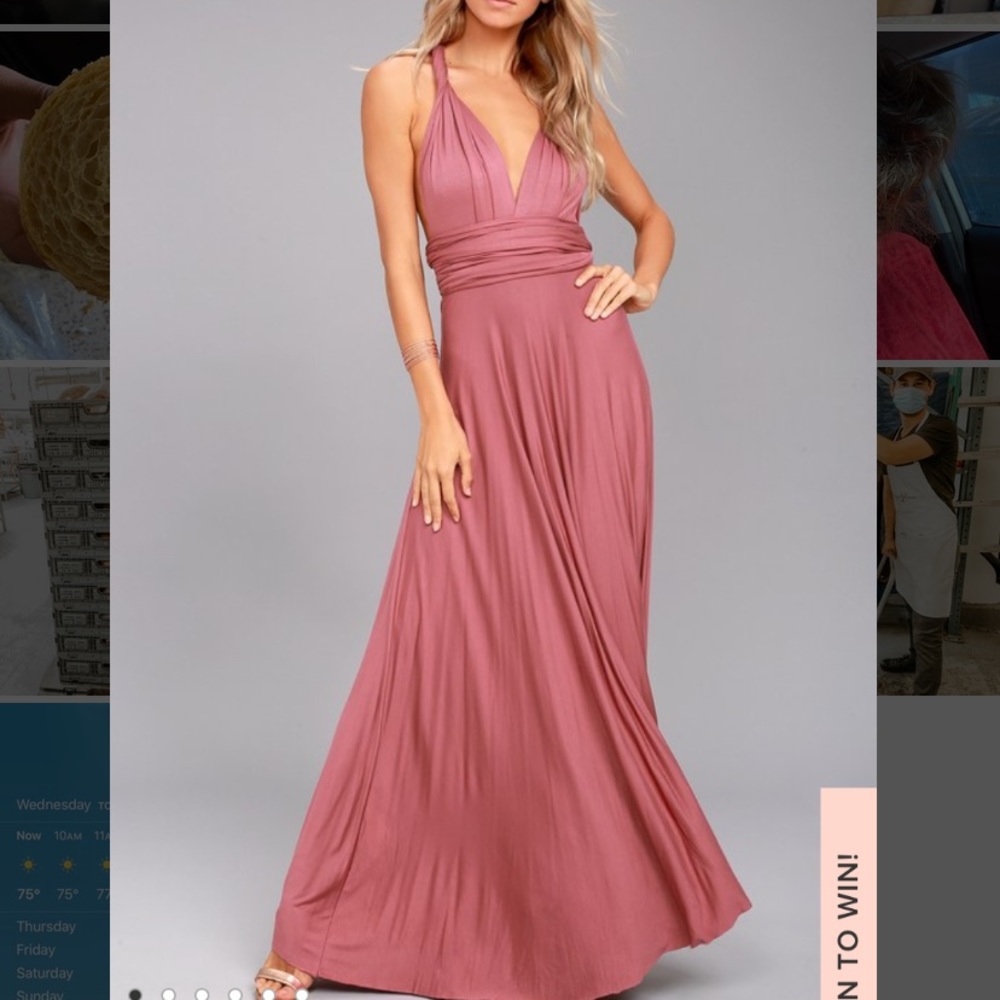 Lulus Trick of the Trade dress Mauve- convertible